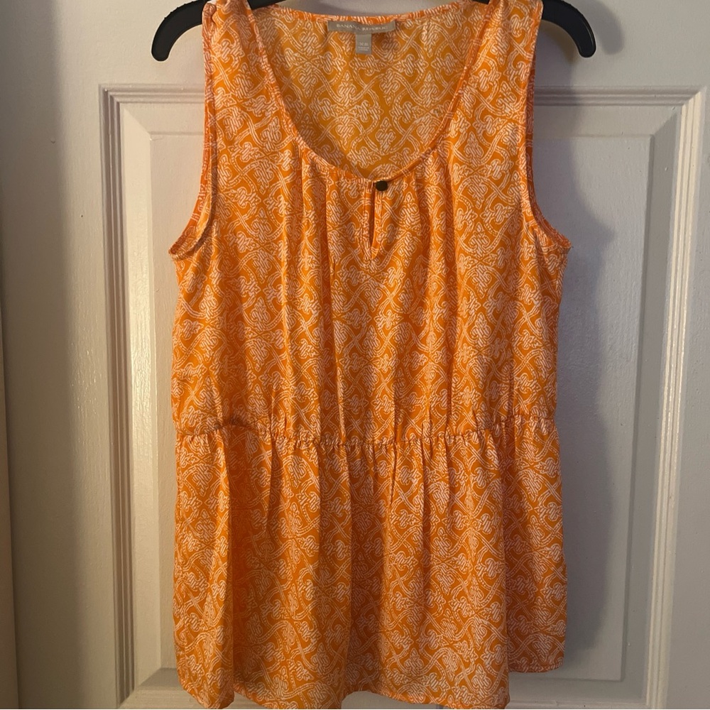 Banana Republic Orange White Tank Top